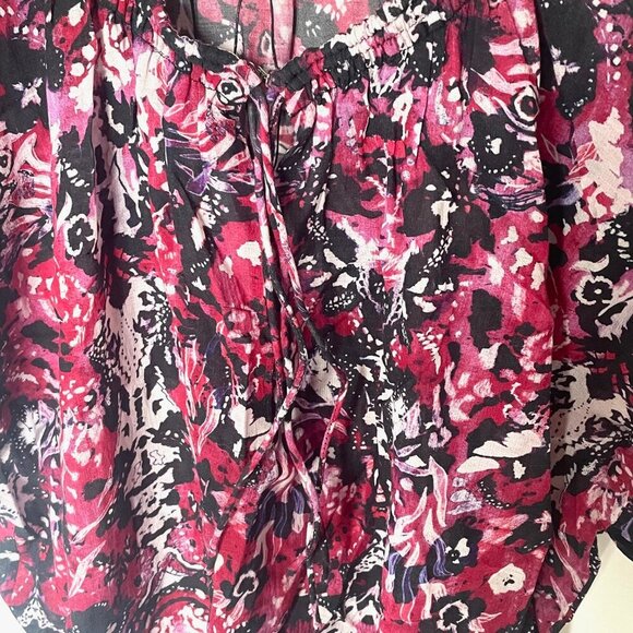 IRO Blouse Womens 4 Pink Short Sleeve Neck Ties Abstract Blouse Iseline EU36 - Picture 7 of 11